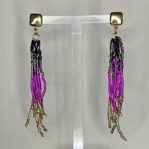 Ohrring Breeze – Gold, Schwarz, Pink
