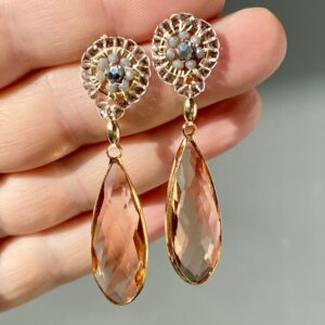 Ohrring Drops- Grau Pfirsich