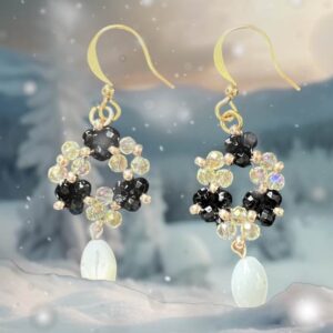 Ohrring Amelie – Gold Schwarz Transparent