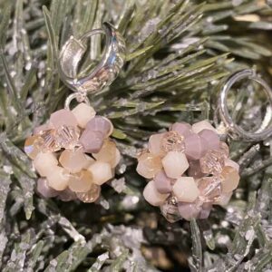 Ohrring Coco – Silber Rosa Flieder Weiß
