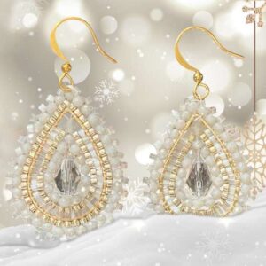 Ohrring Leona – Gold  Weiß