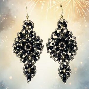 Ohrring Adele – Schwarz Gold