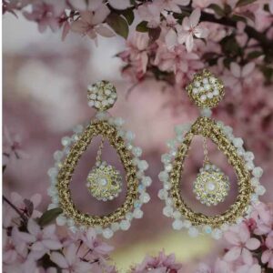 Ohrring Bari – Gold Weiß