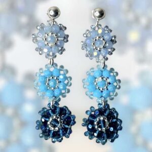 Ohrring „Ocean Bloom“ – Hellblau Türkis Blau Silber