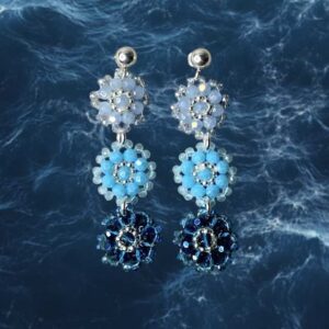 Ohrring „Ocean Bloom“ – Hellblau Türkis Blau Silber