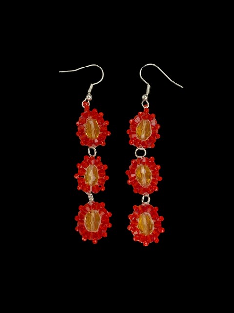 Fiery Bloom Ohrringe - Rot, Bernstein – Bild 2