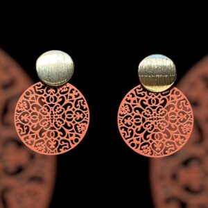 Mandala Gold – Terrakotta – Ohrstecker mit Ornament-Charme