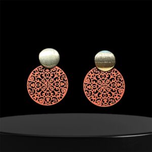 Mandala Gold – Terrakotta – Ohrstecker mit Ornament-Charme
