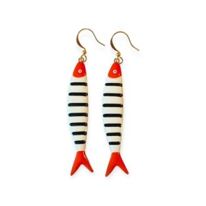 Ohrringe „Les Sardines“ – Schwarz Weiß