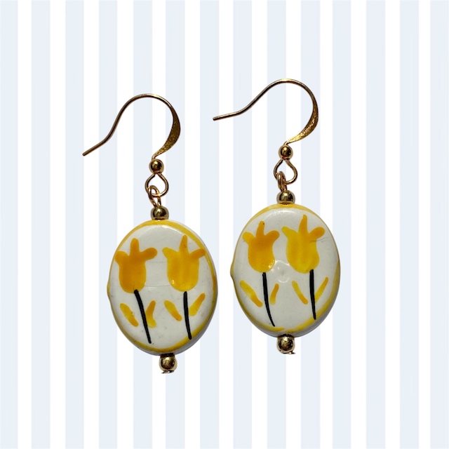 Ohrringe Tulip Dreams - Gelb Gold – Bild 2