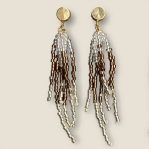Ohrring Breeze – Gold, Dunkelbraun, Transparent