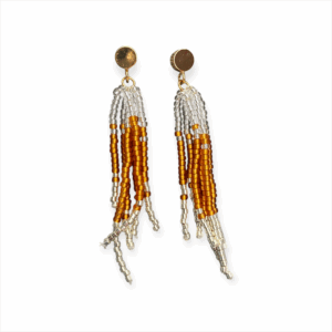 Ohrring Breeze – Gold, Hellbraun, Transparent
