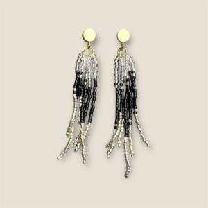 Ohrring Breeze – Gold, Schwarz, Transparent