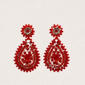 Ohrring Amalia Drop Rot Silber