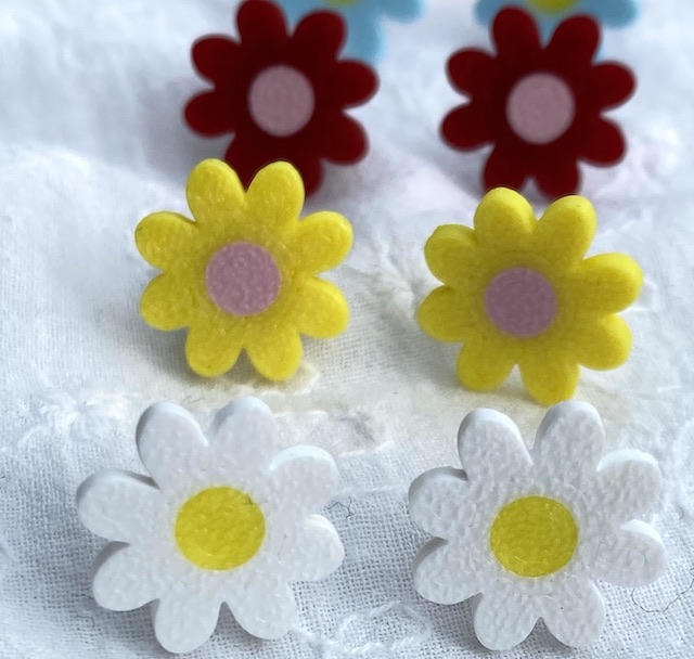 Ohrringe Sunny Daisy - Blüten in Pastelltönen – Bild 4