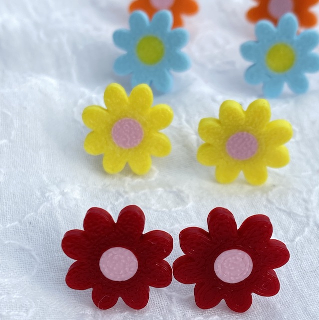 Ohrringe Sunny Daisy - Blüten in Pastelltönen – Bild 3